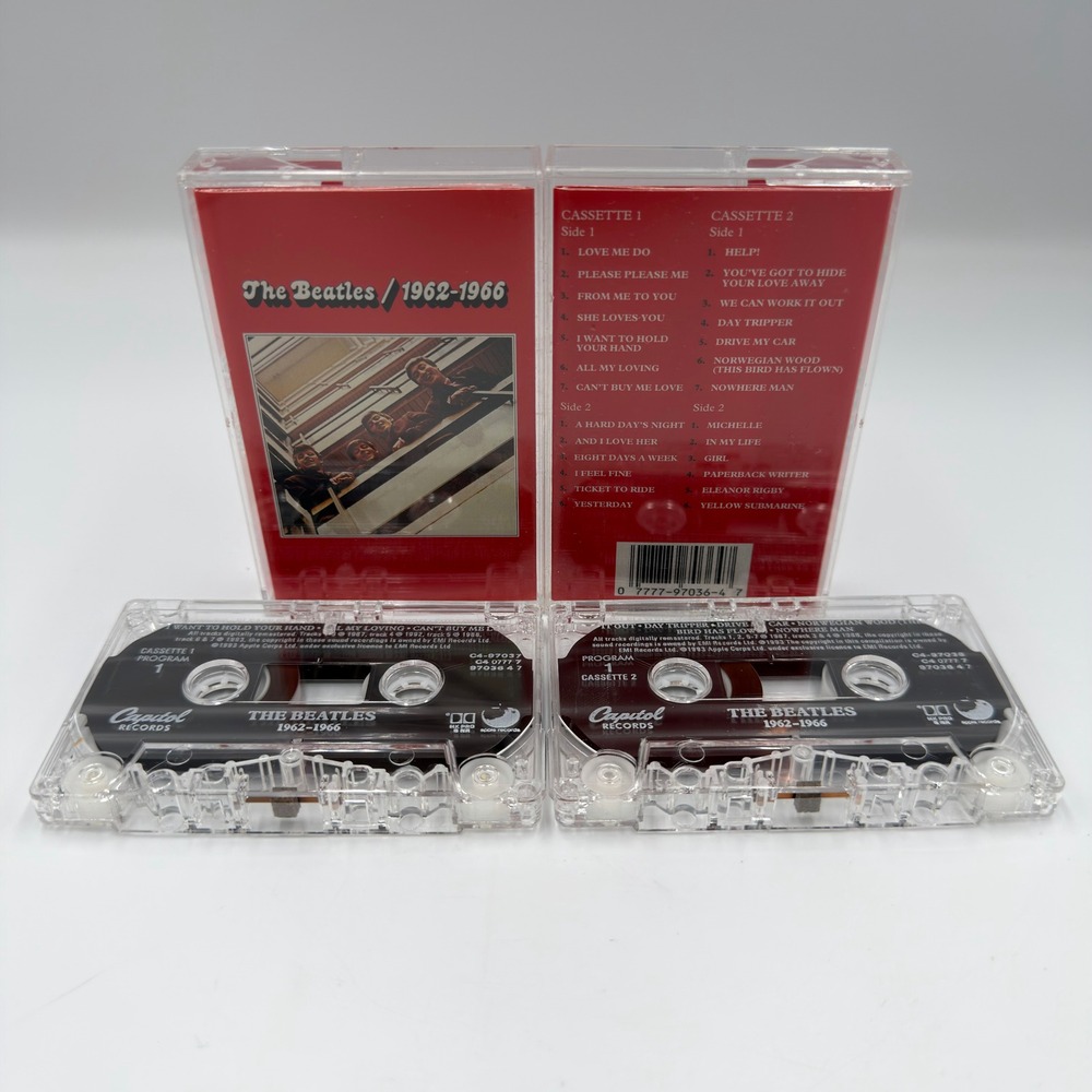 The Beatles 1962-1966 Red Album Double Cassette Tape Set Capitol C4-97036 1993